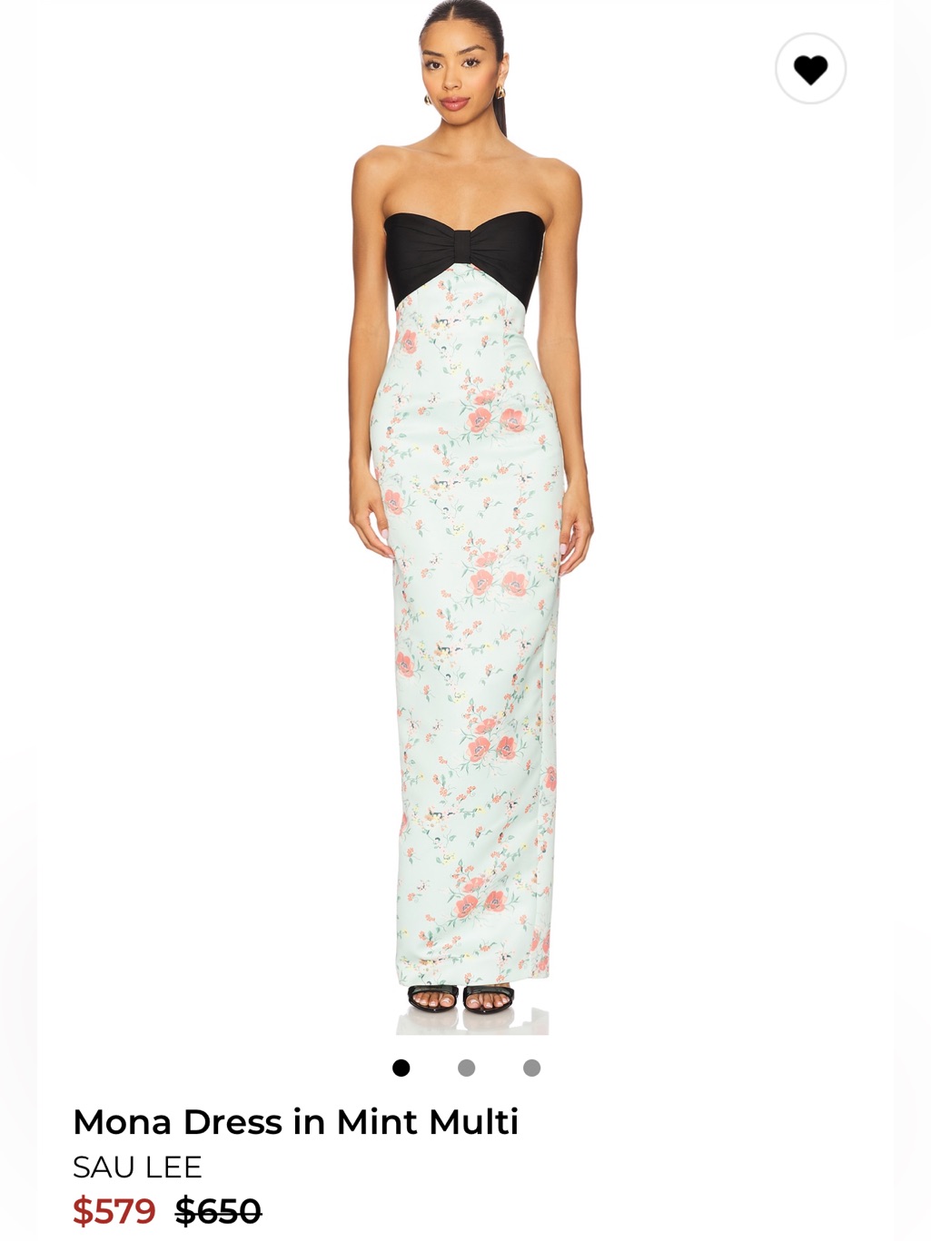 Sau Lee Mona Strapless Maxi Dress In Mint Multi
